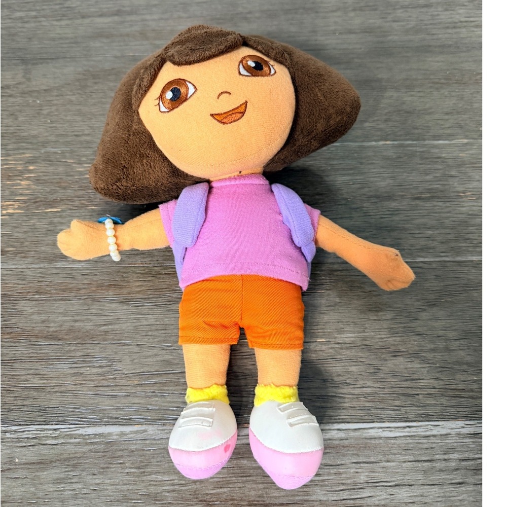 Dora the Explorer Plush Stuffed Toy Nickelodeon Purple Backpack Pink Shirt
